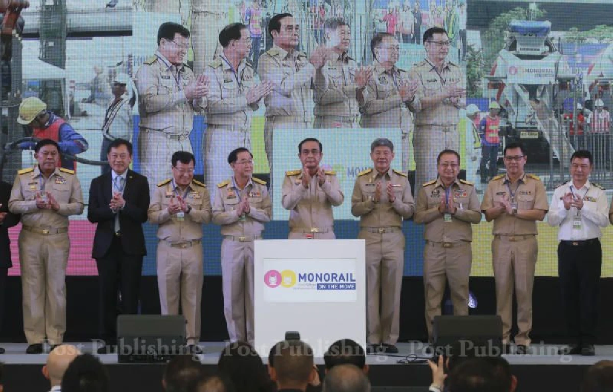 บิ๊กตู่เปิดก่อสร้างรถไฟฟ้า"โมโนเรล" 2สายแรกของไทยคาดให้บริการปี64