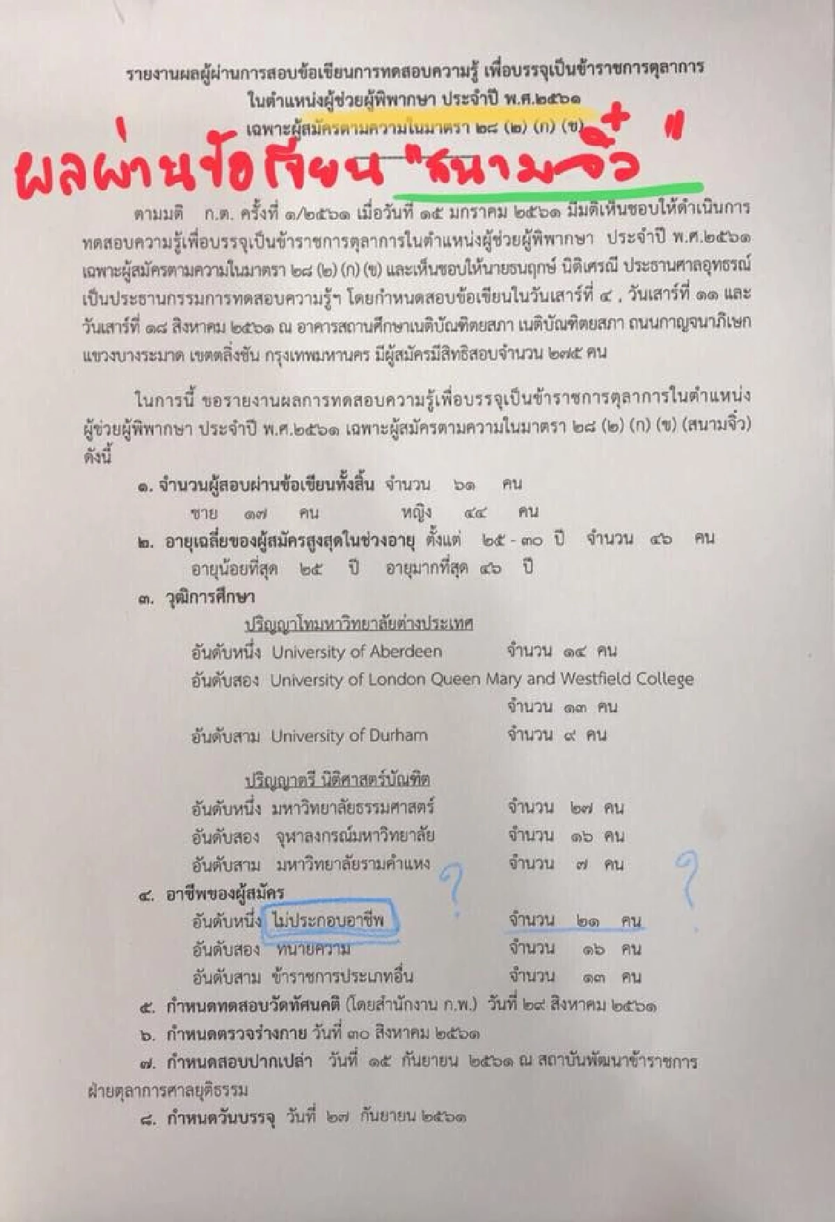 "อ.อานนท์" นิติฯมธ.ตั้งคำถามถึงความยุติธรรมต่อการสอบผู้พิพากษา "สนามจิ๋ว"