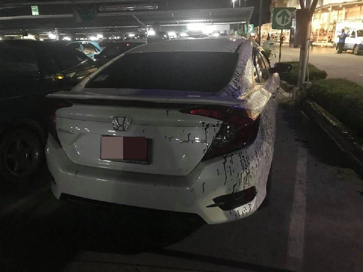 สาวจอดรถป้ายแดงในห้างกลับมาเจอสีกระเด็นใส่เละทั้งคัน ถามหาคนรับผิดชอบ