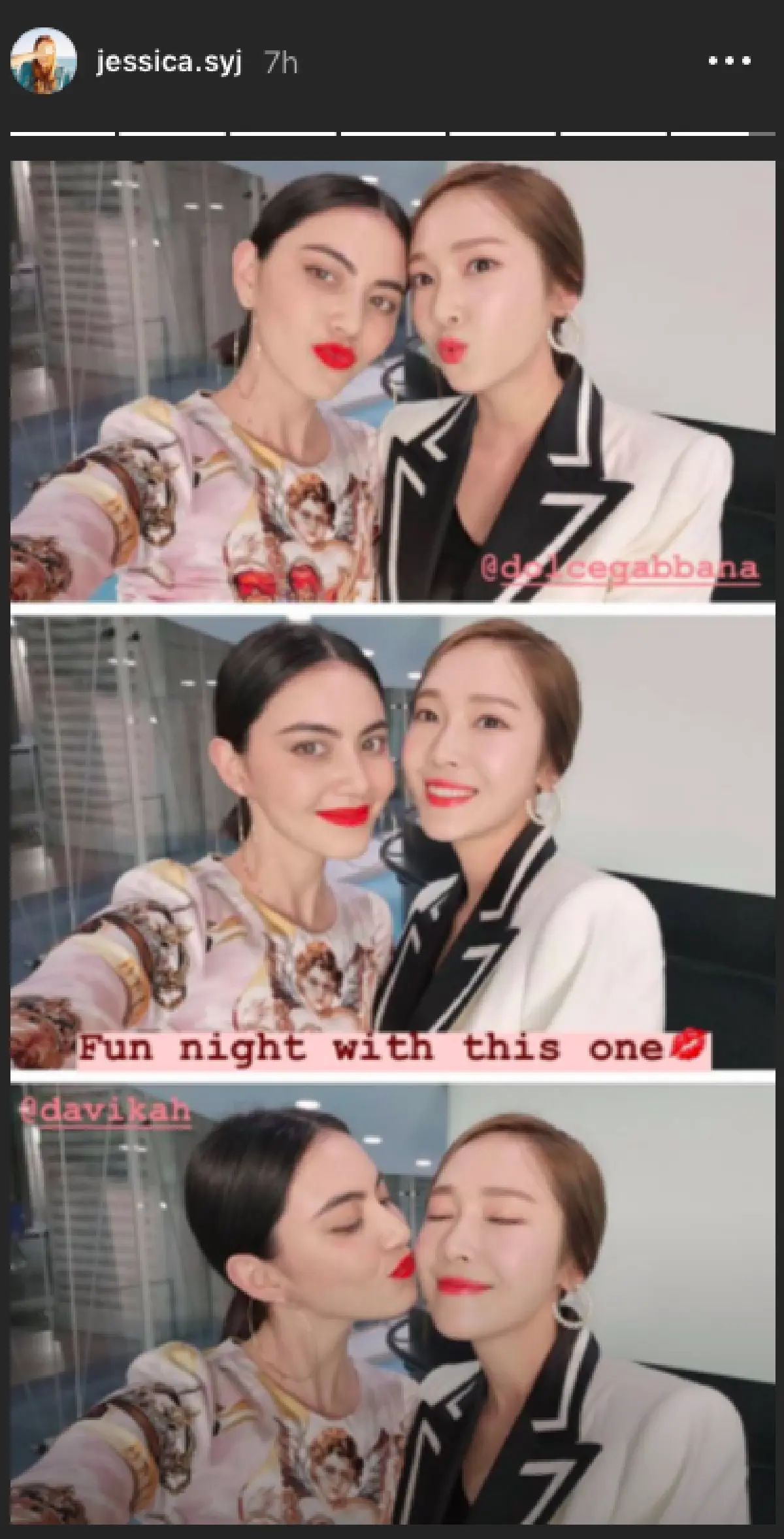 สนิทแค่ไหนถามใจดู! “ใหม่” โพสต์ภาพหอมแก้ม "เจสสิกา" อดีตสมาชิกวง Girls' Generation