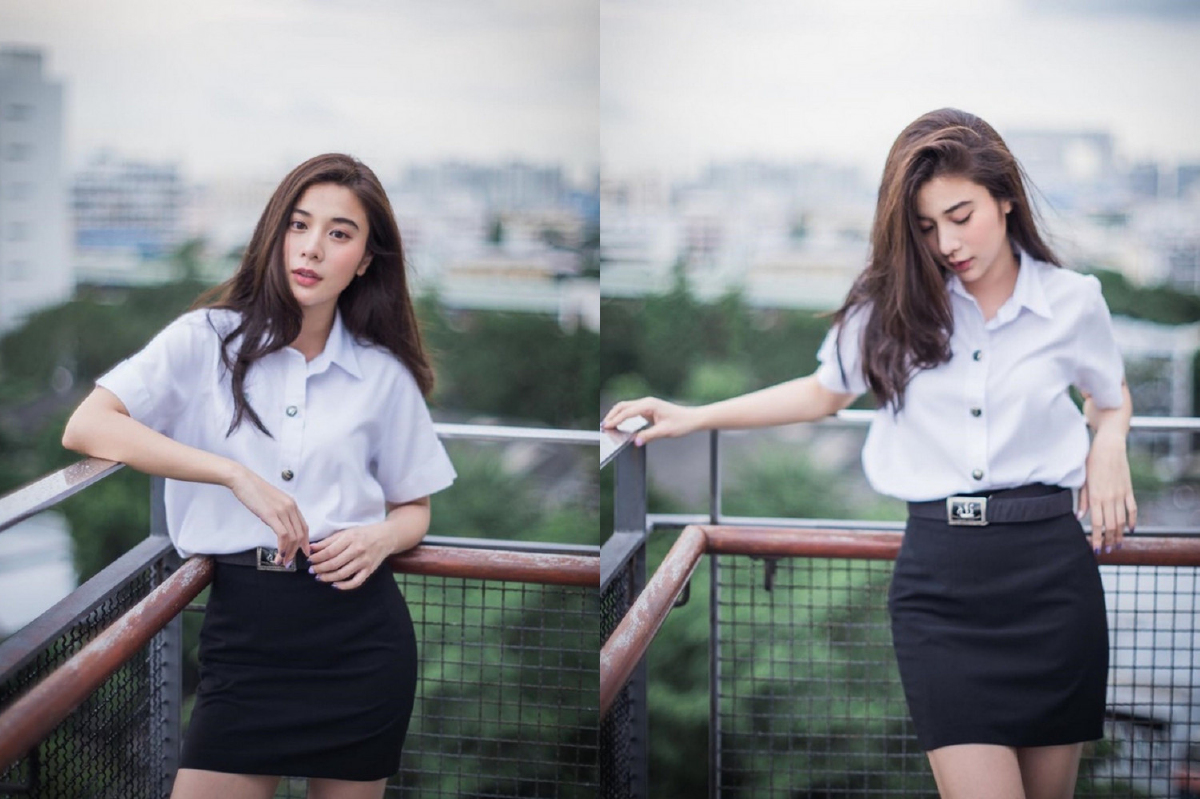 เก้า สุภัสสรา สวยละมุนในชุดนักศึกษา โพสท่าแจกความสดใสบนดาดฟ้า เก้า สุภัสสรา สวยละมุนในชุดนักศึกษา โพสท่าแจกความสดใสบนดาดฟ้า