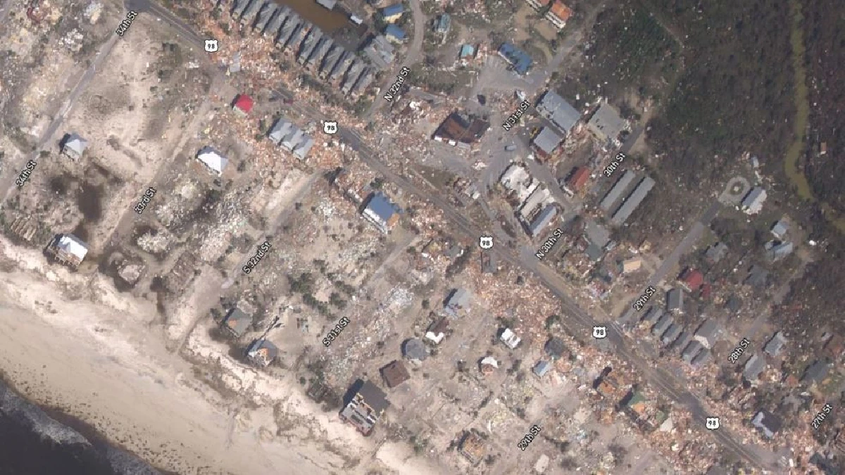 เสียหายหนัก! เผยภาพถ่ายดาวเทียมหลังเฮอร์ริเคนไมเคิลถล่มฟลอริดา