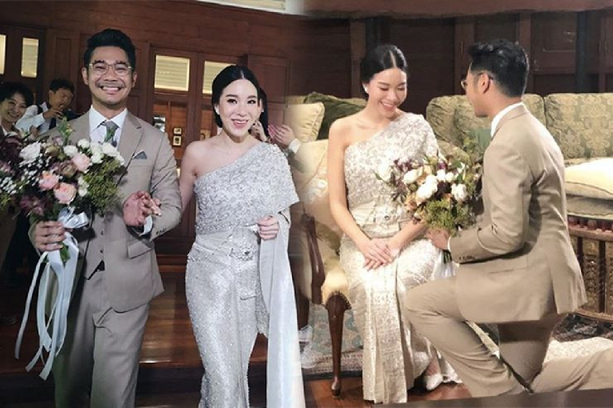 ชื่นมื่น! “เนม”ยกขันหมากสู่ขอ “ป้อ” ตามแบบพิธีไทย ในธีมสีทอง ชื่นมื่น! “เนม”ยกขันหมากสู่ขอ “ป้อ” ตามแบบพิธีไทย ในธีมสีทอง