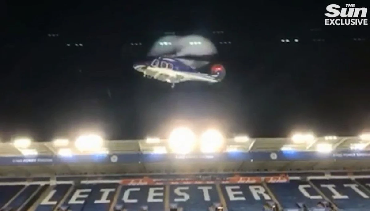 สื่ออังกฤษเผยคลิปจากในสนามเลสเตอร์บันทึกนาทีเฮลิคอปเตอร์ตก
