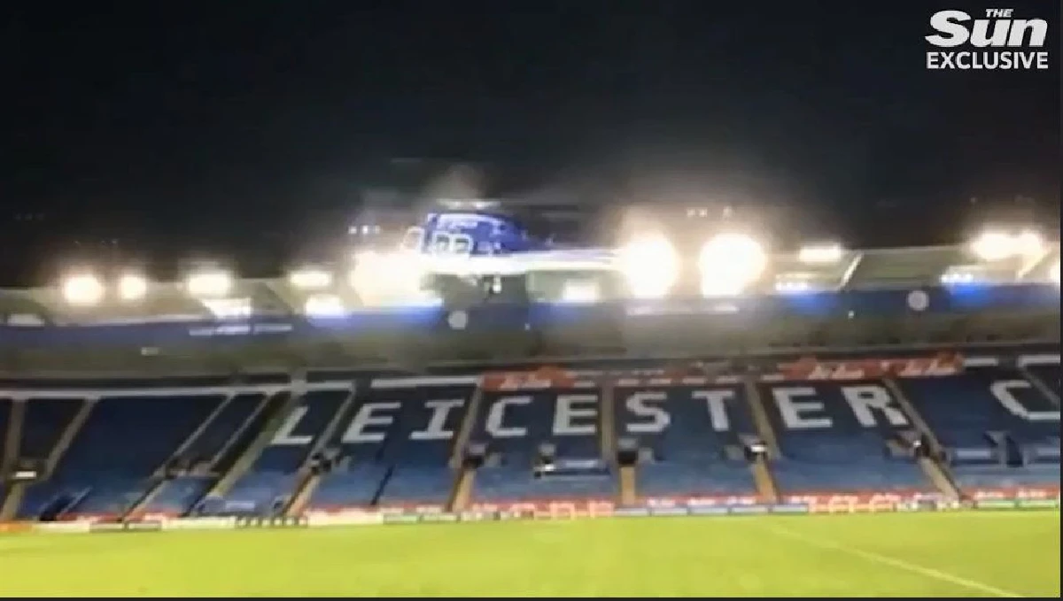 สื่ออังกฤษเผยคลิปจากในสนามเลสเตอร์บันทึกนาทีเฮลิคอปเตอร์ตก