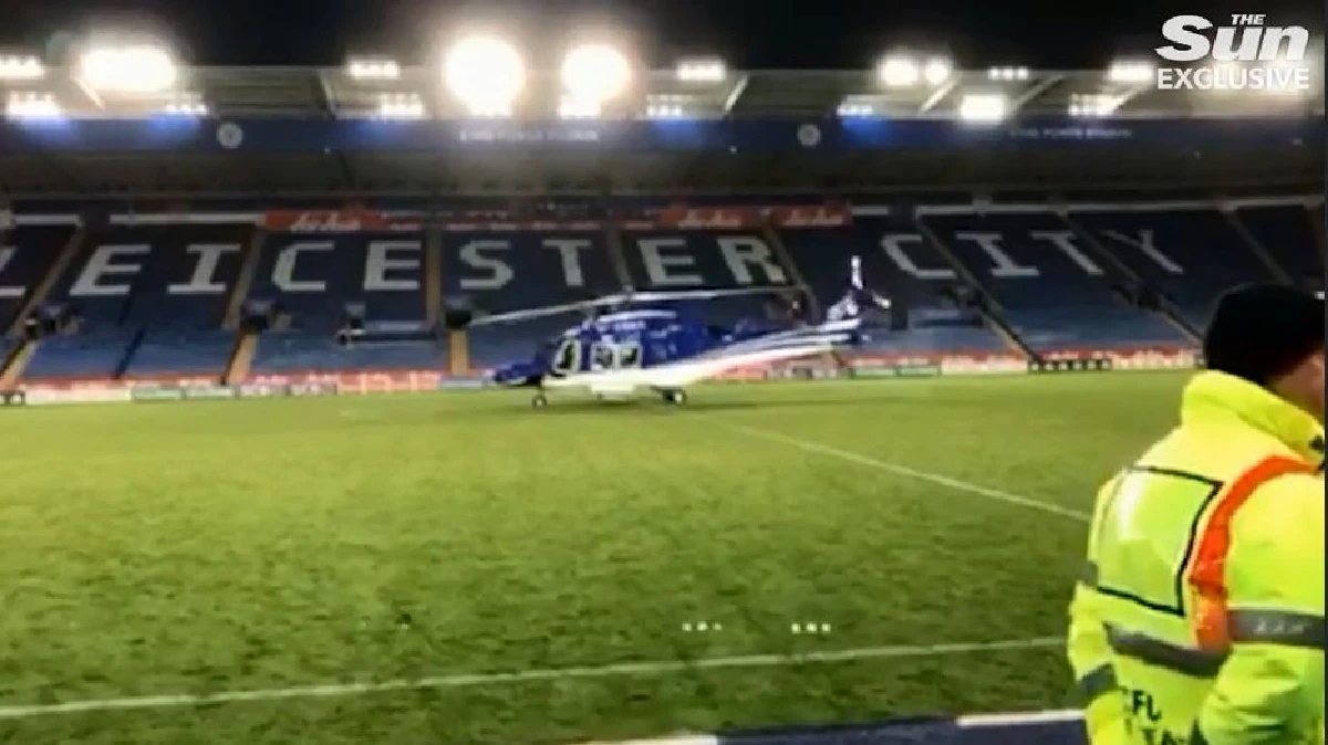 สื่ออังกฤษเผยคลิปจากในสนามเลสเตอร์บันทึกนาทีเฮลิคอปเตอร์ตก