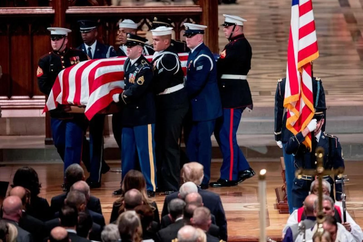 ผู้นำ-อดีตผู้นำสหรัฐ ร่วมพิธีศพ "จอร์จ บุช"