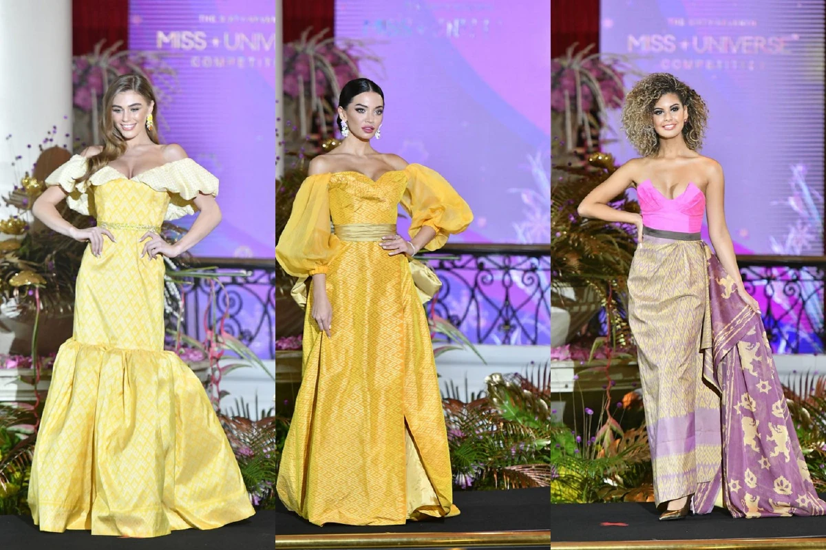 สาวงามผู้เข้าประกวดมิสยูนิเวิร์ส 2018 อวดโฉมชุดผ้าไหมไทยสุดอลังการ