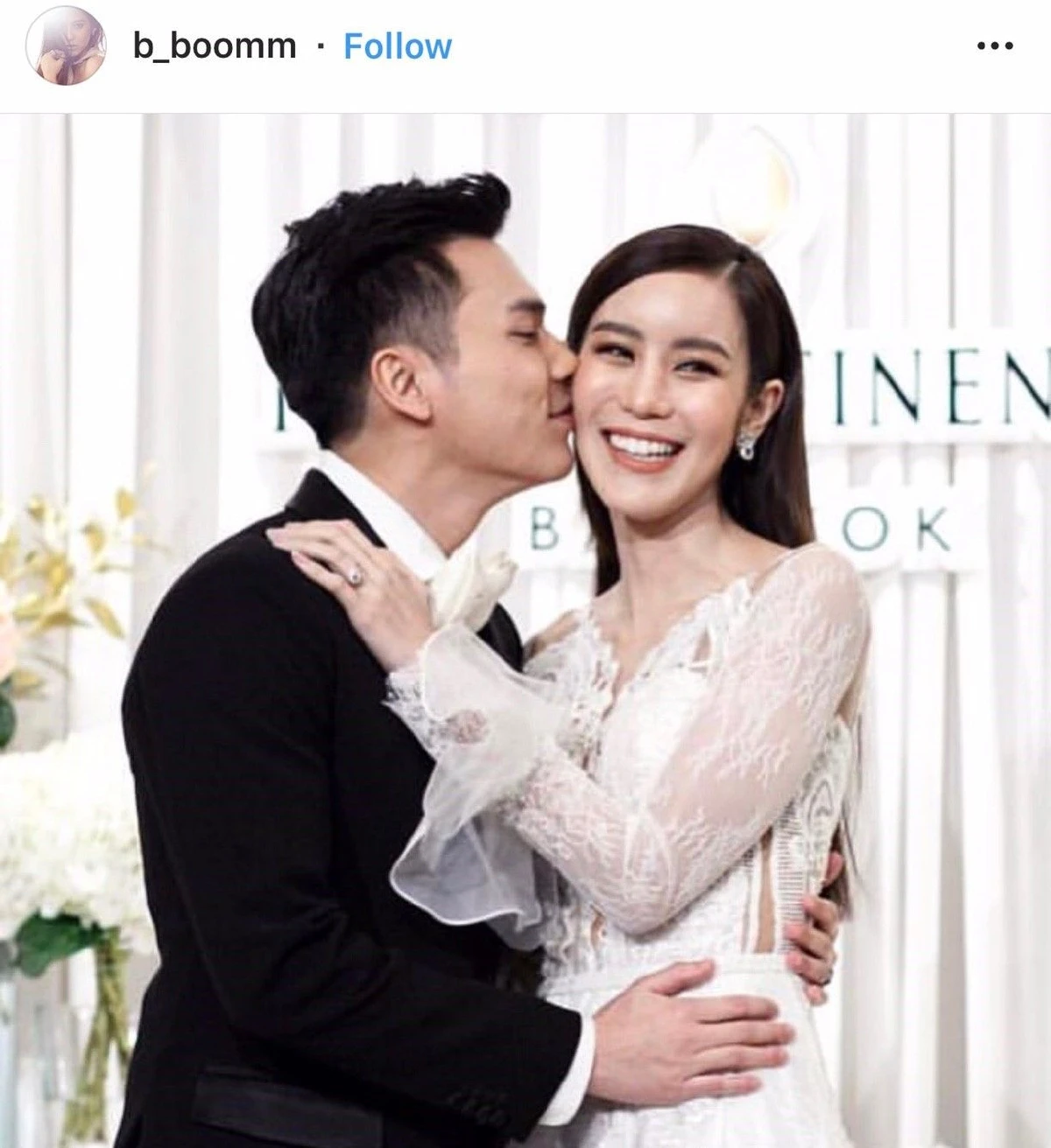 เป็นฝั่งเป็นฝา! ขนมจีน ควง ไฮโซเคน ฉลองวิวาห์สุดโรแมนติก