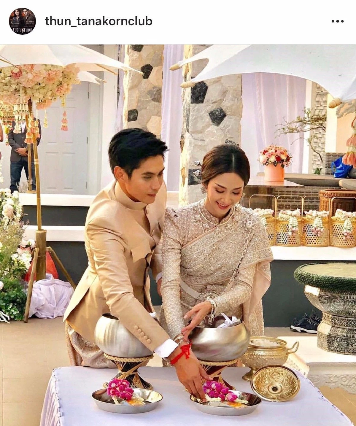 ชื่นมื่น! ยุ้ย-ธัญญ์ เข้าพิธีวิวาห์สุดอบอุ่นตามแบบประเพณีไทย