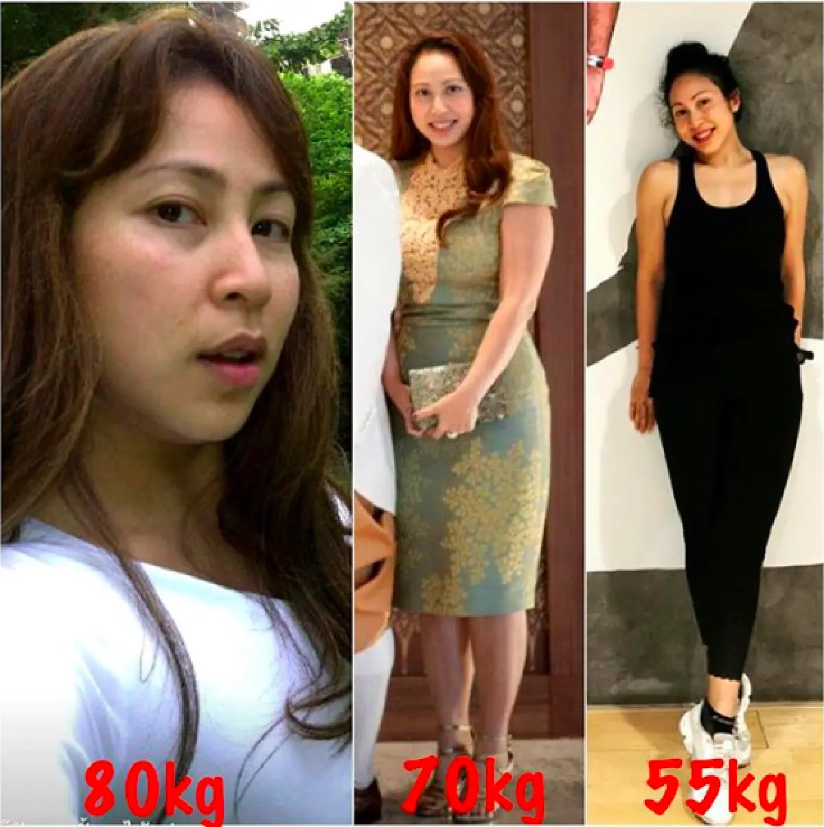 "กิ๊ก สุวัจนี” โพสต์ภาพเปรียบเทียบจากน้ำหนัก 80 โล เหลือ 53 โล