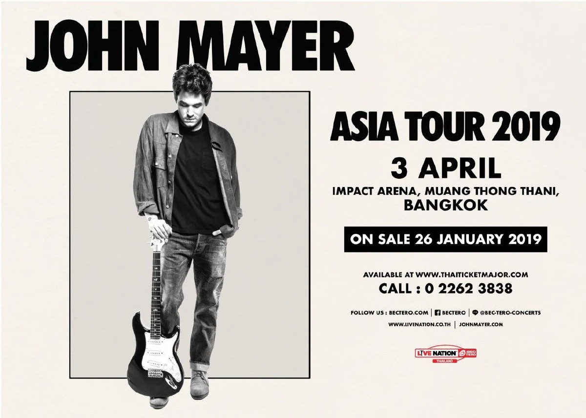 ยืนหนึ่งเรื่องความเท่! จอห์น เมเยอร์ ได้ฤกษ์ขึ้นคอนเสิร์ตใหญ่ครั้งแรกในไทย