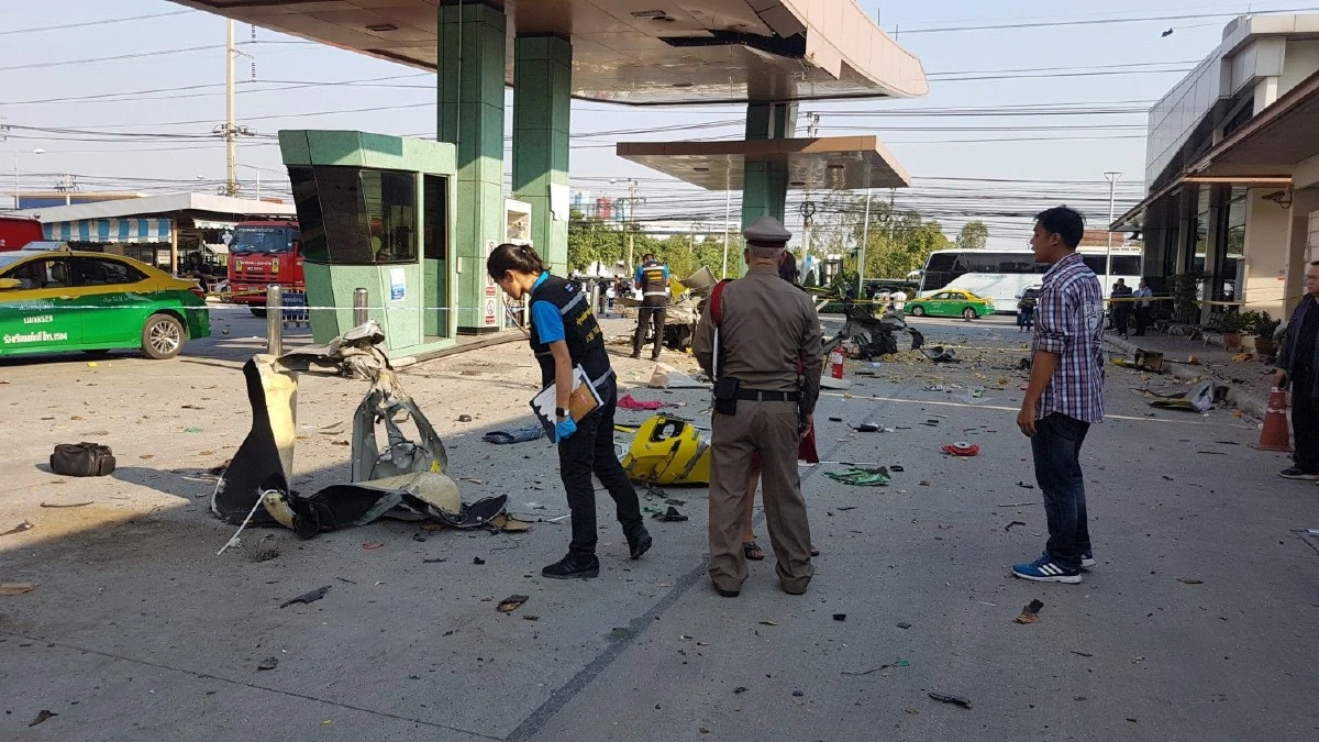 ส่งซากถังบรรจุก๊าซแท็กซี่ตรวจคุณภาพ หลังบึ้มสนั่นในปั้มย่านบางพลี