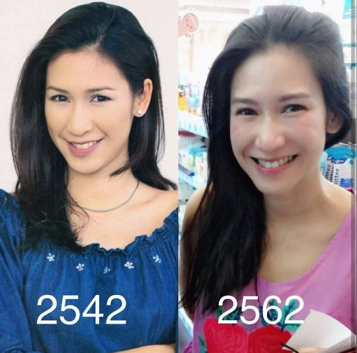 เหมือนสตาฟหน้าไว้! ป๊อก ปิยธิดา เทียบภาพ 10-20 ปีที่แล้วสวยเป๊ะไม่เปลี่ยน