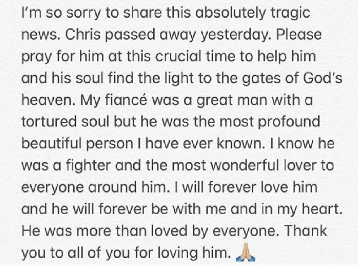 ซูซี่ สุษิรา หัวใจสลาย! โพสต์ข้อความอาลัยรัก..หลังคู่หมั้นเสียชีวิตกระทันหัน