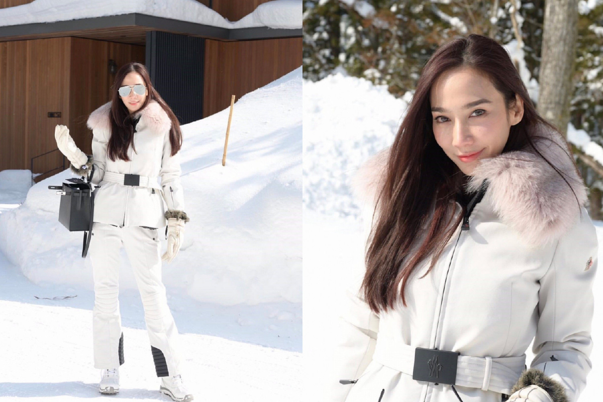 สวยครบจบที่แม่! อั้ม พัชราภา แต่งหน้าเบาๆจัดลุคสวยสดใสไปเล่นสกี