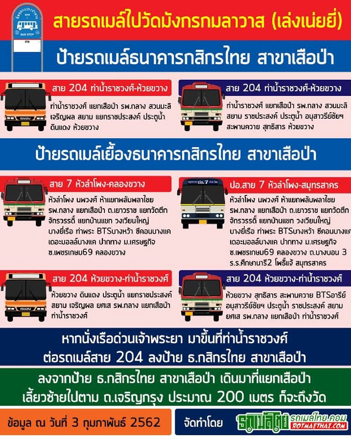 "รวมรถเมล์และวิธีการเดินทาง" ขอพรวันตรุษจีนวัดเล่งเน่ยยี่