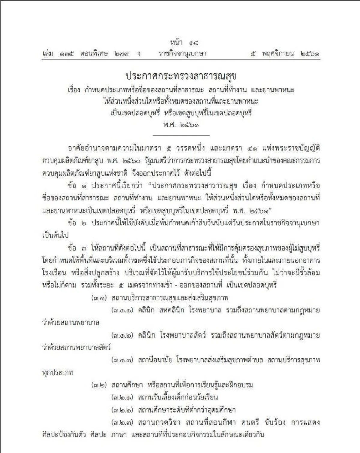 เริ่มใช้แล้ว! ประกาศสถานที่เขตปลอดบุหรี่ใหม่ ฝ่าฝืนมีโทษปรับ5พัน