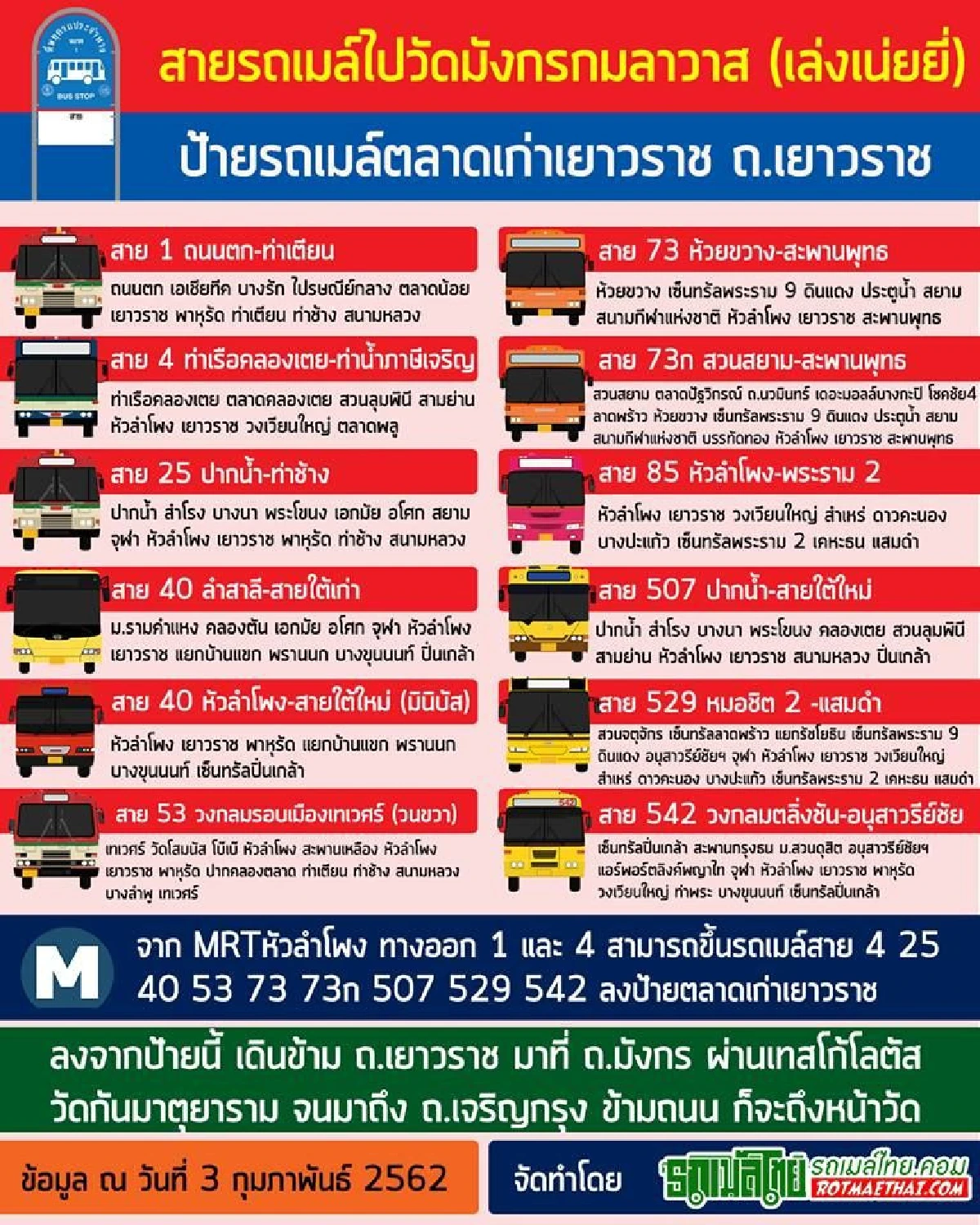 "รวมรถเมล์และวิธีการเดินทาง" ขอพรวันตรุษจีนวัดเล่งเน่ยยี่