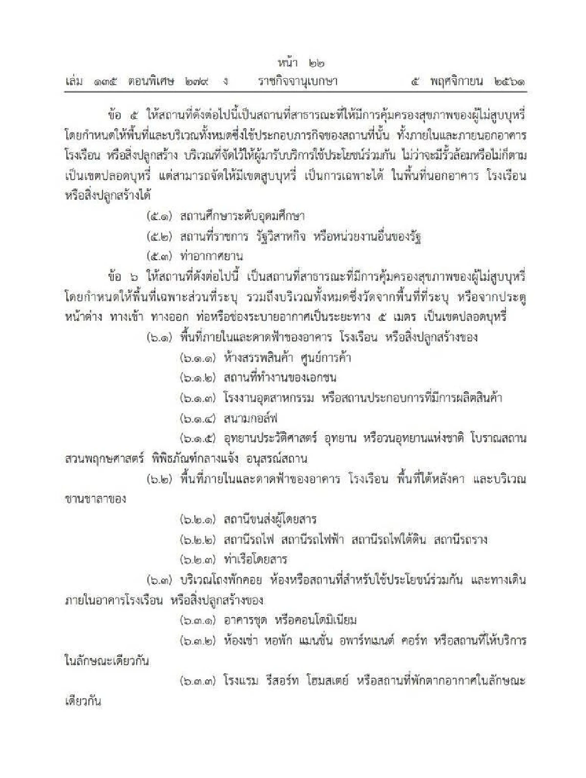 เริ่มใช้แล้ว! ประกาศสถานที่เขตปลอดบุหรี่ใหม่ ฝ่าฝืนมีโทษปรับ5พัน