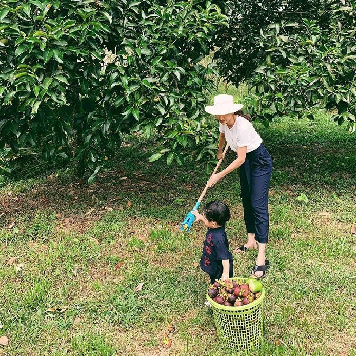 เนย โชติกา พาลูกชายเที่ยวบ้านสวนคุณยาย ใช้ชีวิตใกล้ชิดธรรมชาติ