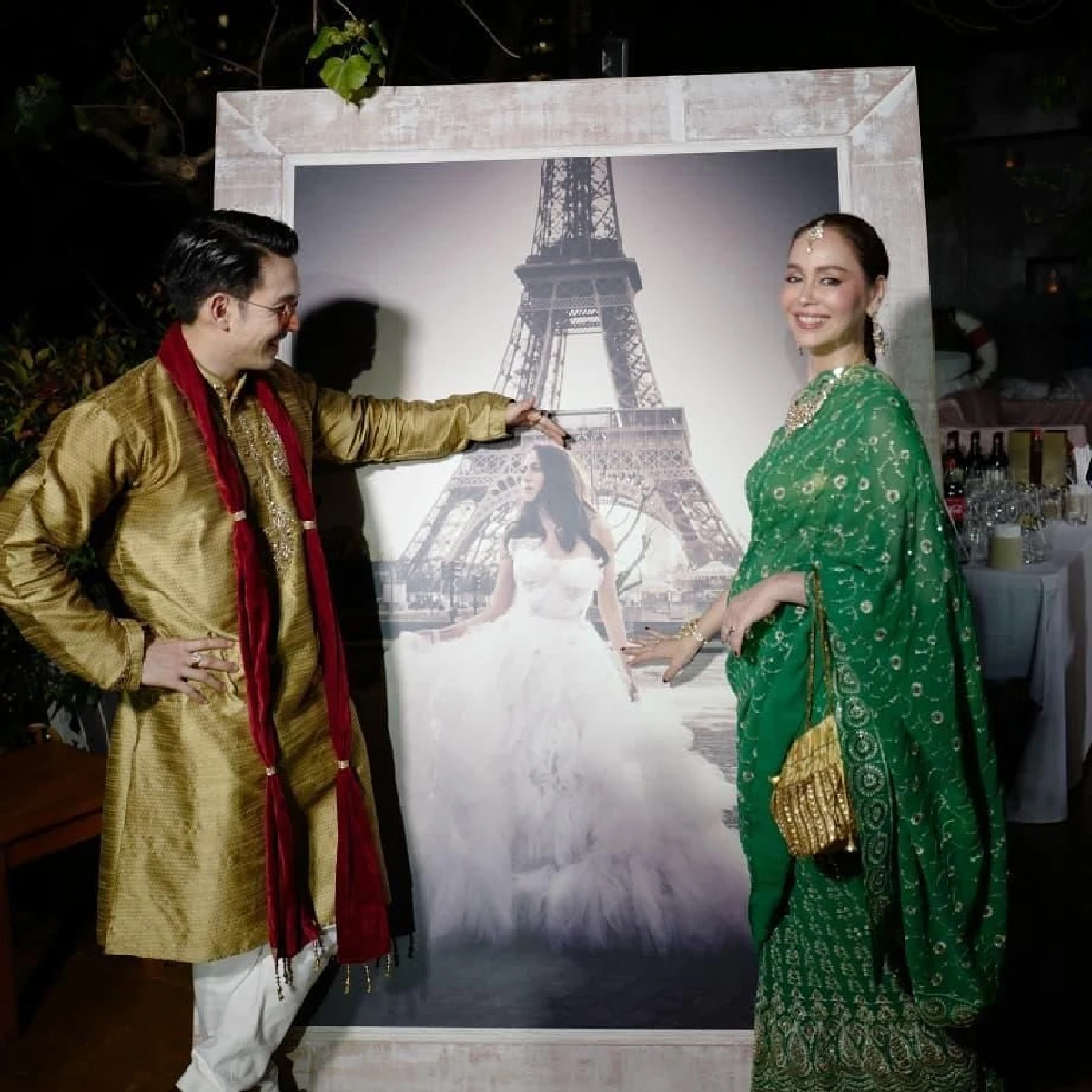 ตัวพ่อตัวแม่มาเอง "เจ-ปิ่น" กับ "อั้ม-นัท" แปลงโฉมเป็นคู่รักภารตะ ร่วมงานแต่งแบบอินเดีย