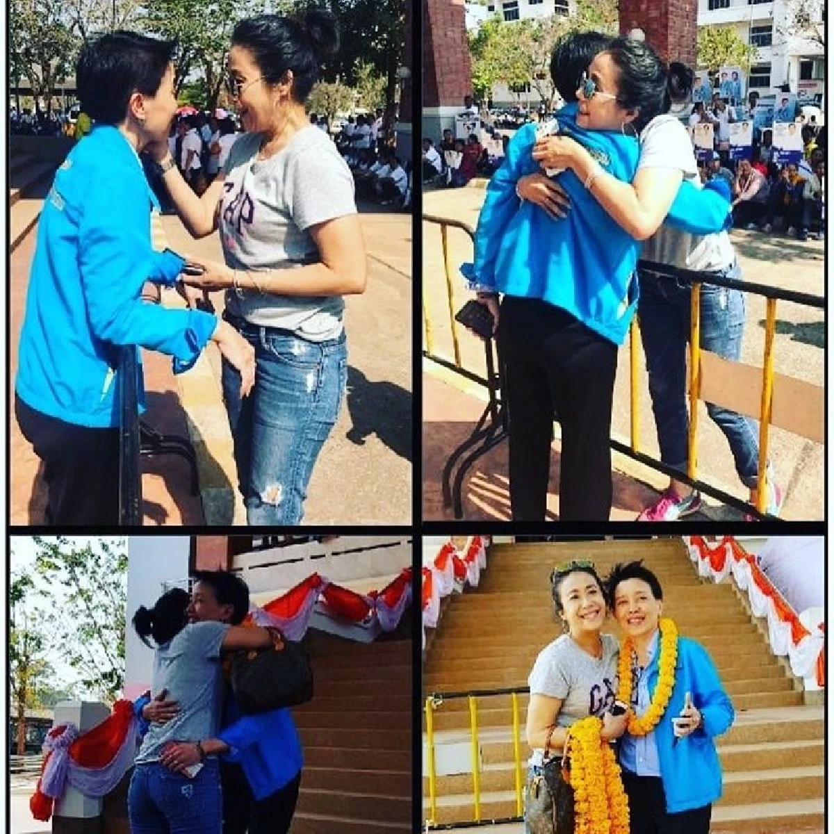 "บุ๋ม รัญญา" บินไปกลับกรุงเทพฯ-หนองคาย ให้กำลังใจแฟนสาวนักการเมืองหญิงหาเสียง
