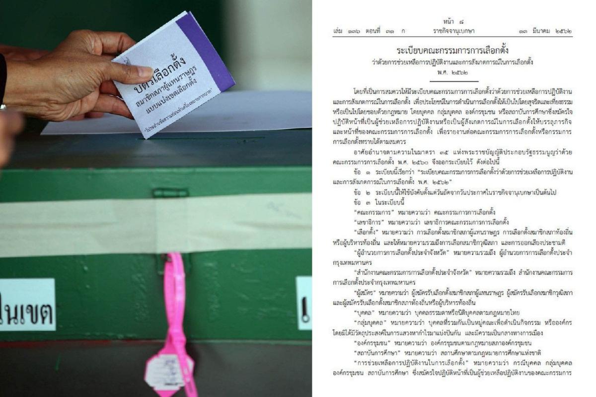 กกต.ออกประกาศให้มี "ผู้สังเกตการณ์เลือกตั้ง" จับตาการทุจริต กกต.ออกประกาศให้มี "ผู้สังเกตการณ์เลือกตั้ง" จับตาการทุจริต