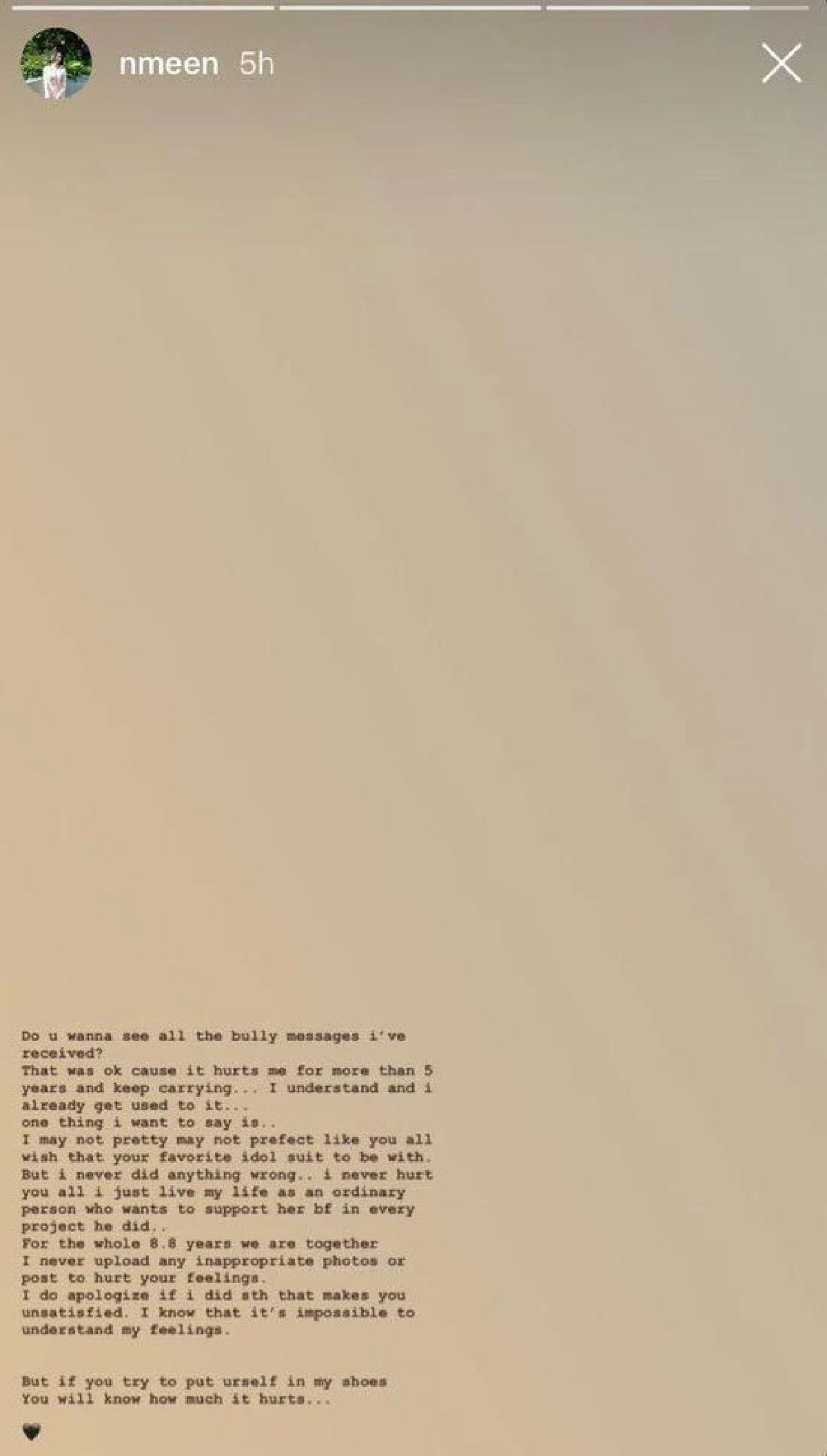 “มีน” แฟน "ต่อ ธนภพ” ระบายความในใจ หลังโดนคนส่งข้อความด่าตลอด 5 ปี