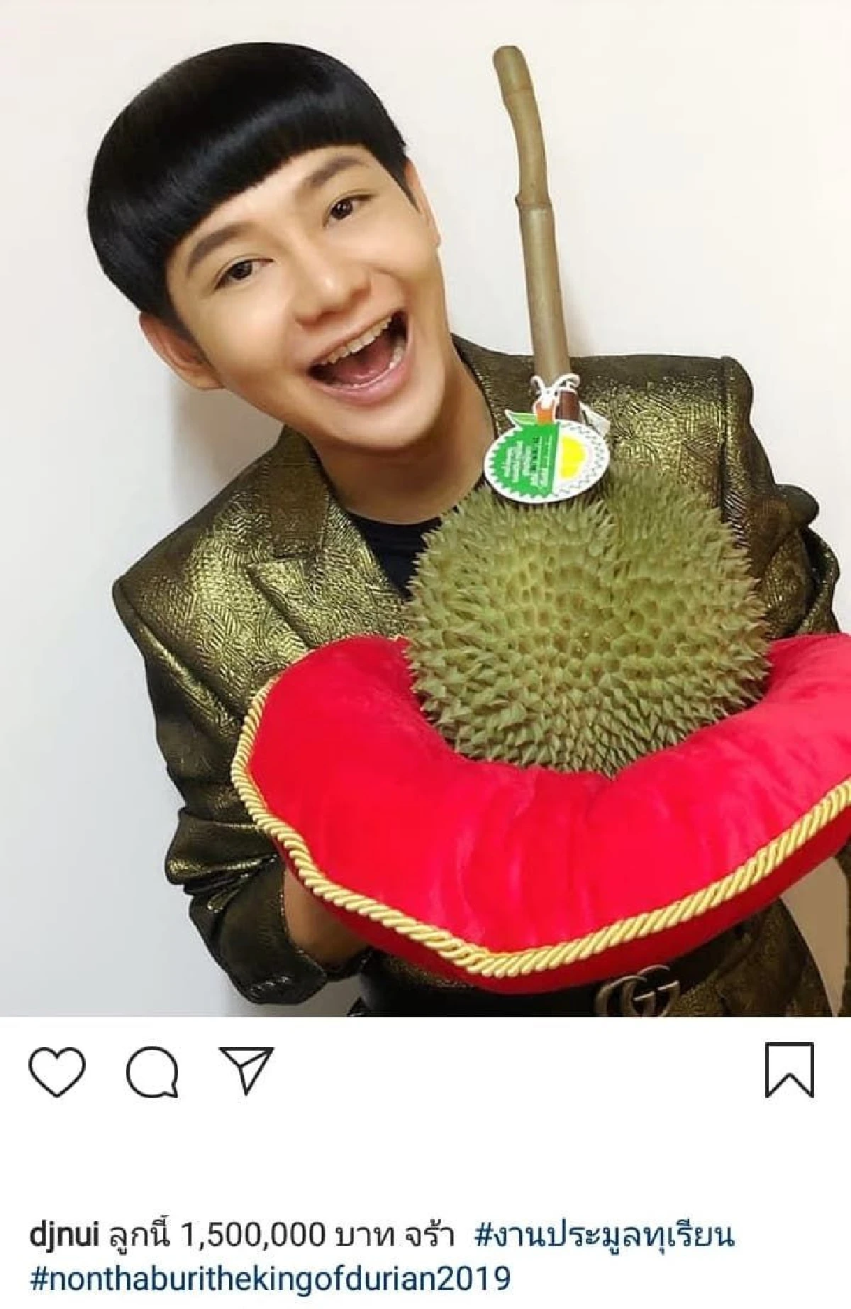"ดีเจนุ้ย” ดักทางชาวเน็ต หลังหวังดึงเป็นดราม่า ทุเรียนราคา 1,500,000