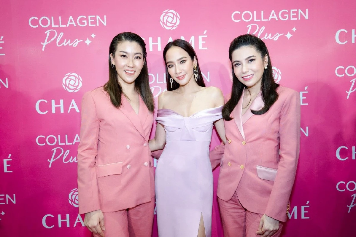 อั้ม พัชราภา ร่วมฉลอง 9 ปี ชาเม่ สวยอลังการพรีเซ็นเตอร์ CHAME’ Collagen Plus