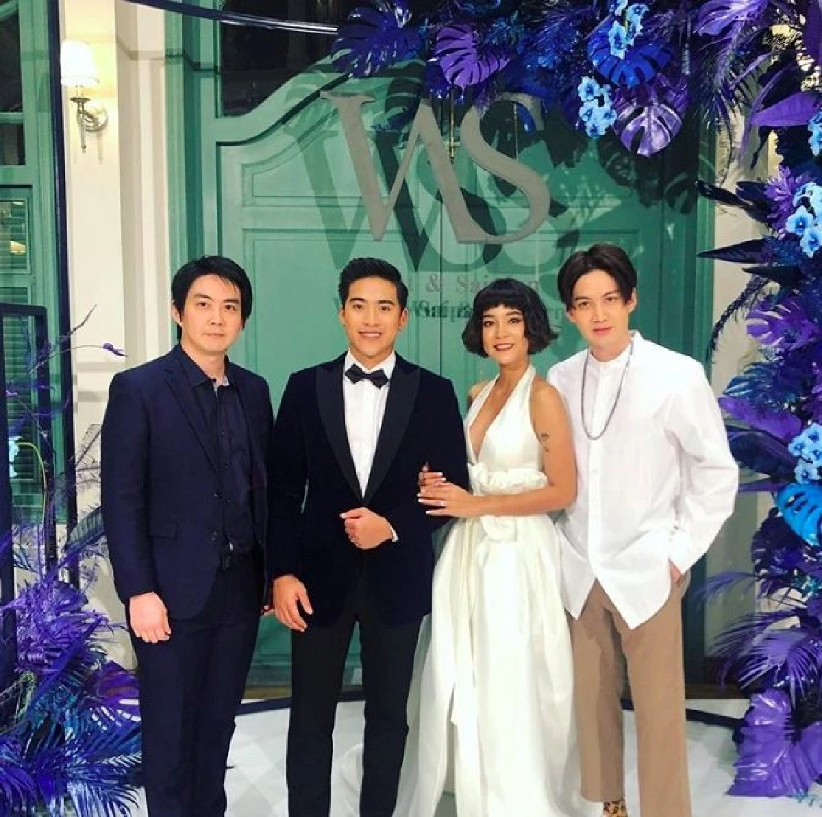 เหล่าดาราคนดัง แต่งสวยหล่อร่วมยินดีในงานวิวาห์สุดอบอุ่น สายป่าน-วุฒิ