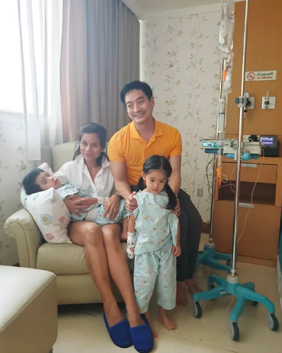 โอปอล์ ไข้ขึ้นสูงสลบคาโรงพยาบาล หลังนอนเฝ้าไข้ลูกแฝด อลิน-อลัน