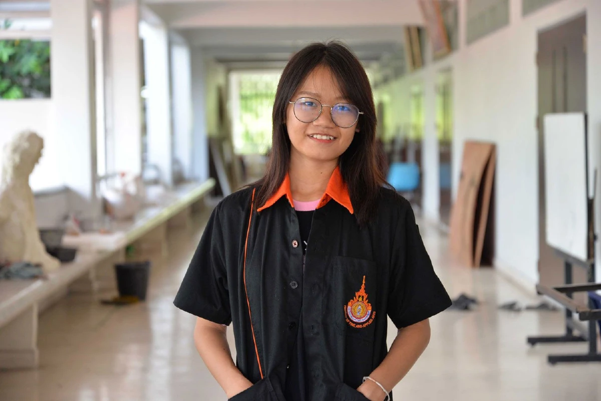 ศิลปะไทย มทร.ธัญบุรี เขียนผนังวิหาร วัดกำแพง