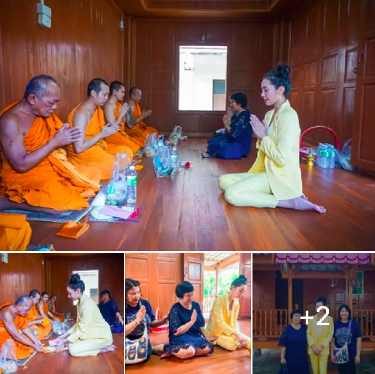 "เบลล่า ราณี" ถวายกุฏิเรือนไทยหลังงาม ที่วัดพระยาสุเรนทร์ เขตคลองสามวา