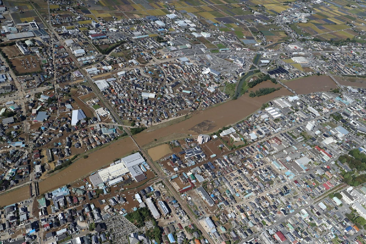 เผยภาพถ่ายทางอากาศความเสียหายหลังไต้ฝุ่นฮากิบิส