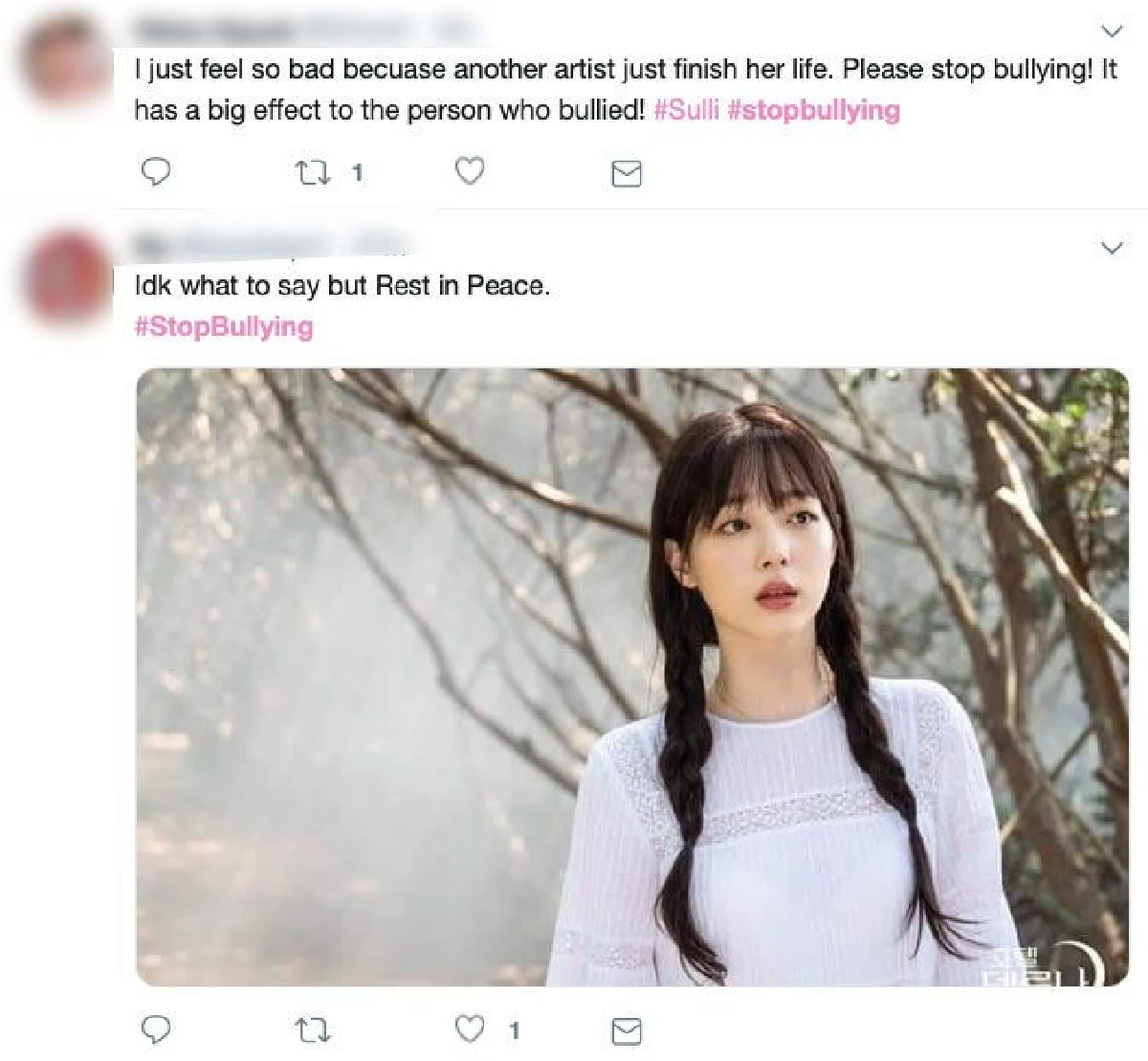 ชาวเน็ตแห่ติดแฮชแท็ก #stopbullying จากกรณีการจากไปของไอดอลสาว "ซอลลี่” วัย 25 ปี