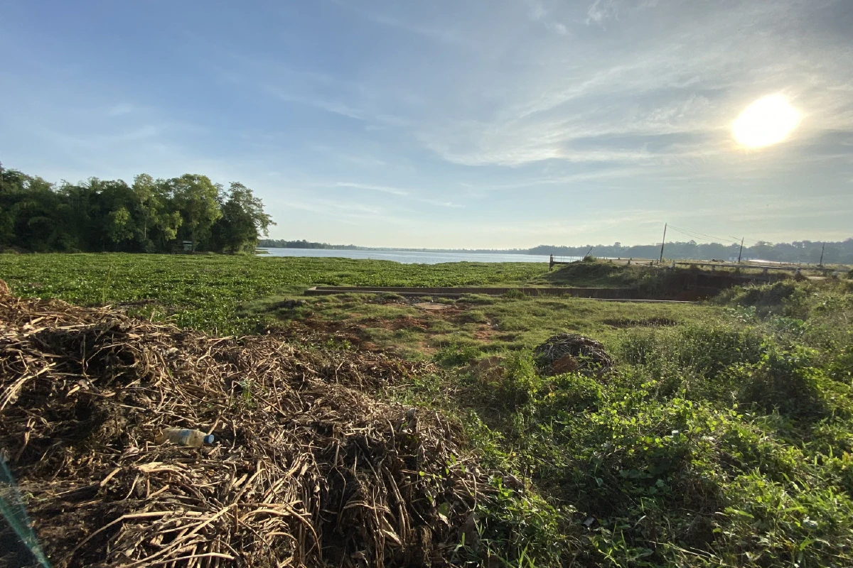 ผักตบชวาเต็มอ่างเก็บน้ำห้วยสีทน ชาวบ้านอยากให้ขุดลอกออก  กลัวน้ำมีไม่พอผลิตประปา