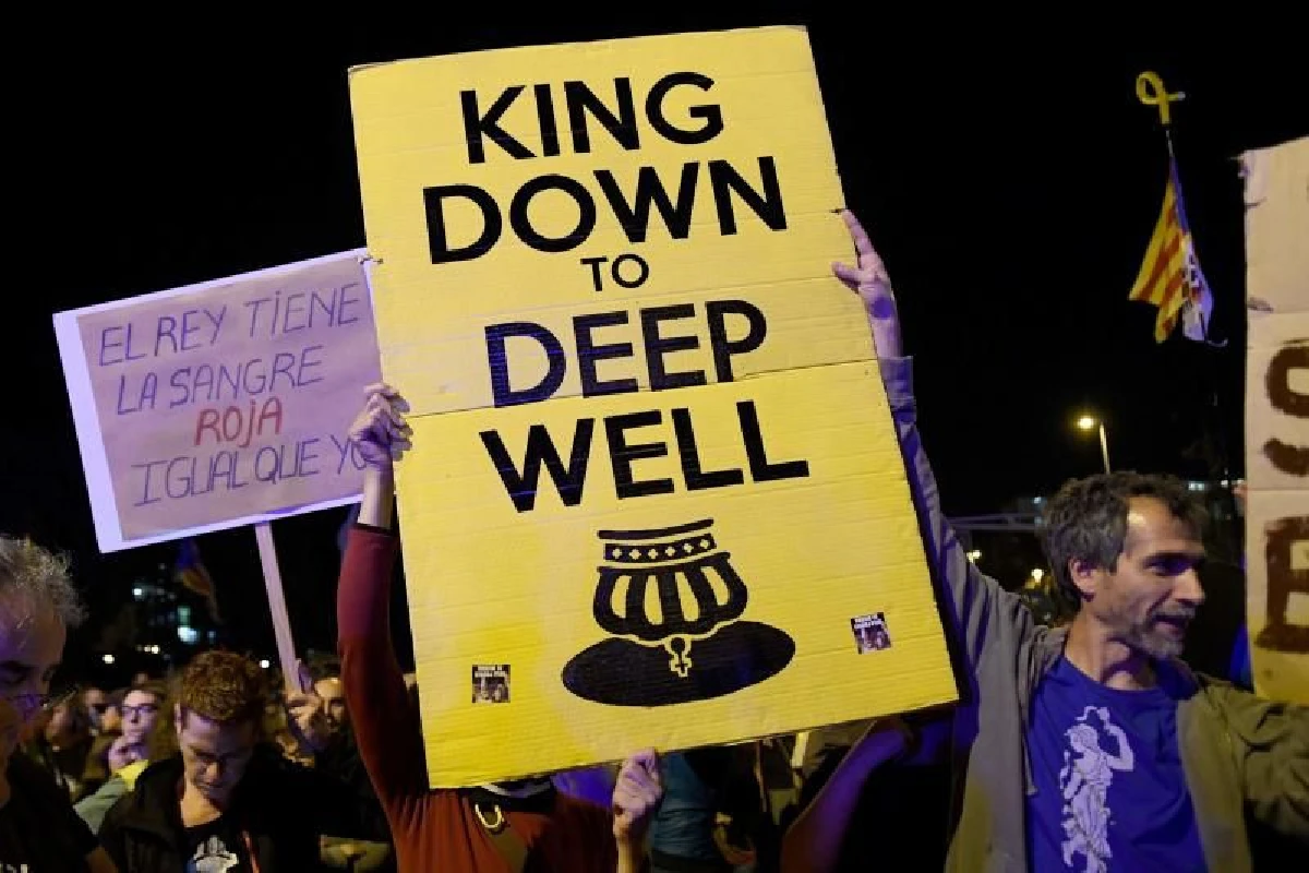 ชาวคาตาลันชุมนุมประท้วงราชวงศ์สเปน