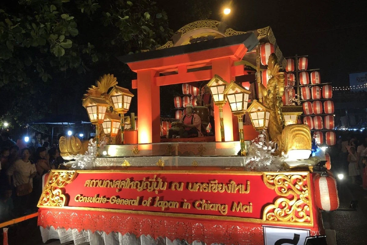 สถานกงสุลใหญ่ญี่ปุ่นส่งรถกระทงร่วมประเพณีเดือนยี่เป็ง เชียงใหม่