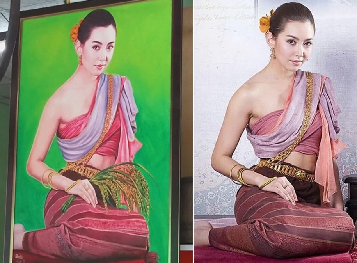 ฮือฮาภาพ"พระแม่เบลล่า"ถือรวงข้าวปลุกเสกแขวนหน้าร้านค้าขายรุ่งเรือง