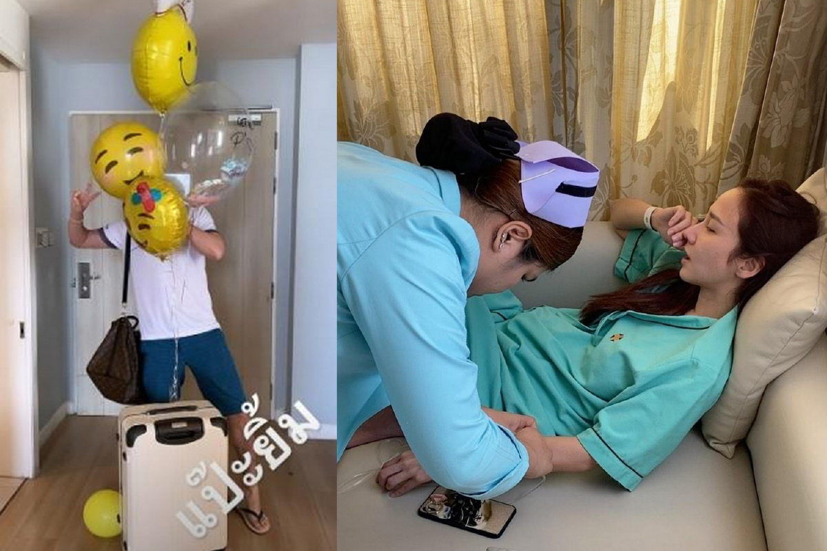 โมเมนต์น่ารัก! ไฮโซพก หอบลูกโป่งมารับ อั้ม พัชราภา กลับบ้านหลังหายป่วยแล้ว โมเมนต์น่ารัก! ไฮโซพก หอบลูกโป่งมารับ อั้ม พัชราภา กลับบ้านหลังหายป่วยแล้ว