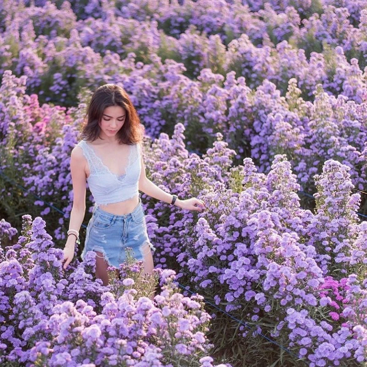 ทำทุกที่ลุกเป็นไฟ!  "กิ๊บซี่ วนิดา" กับแฟชั่นเซ็กซี่ในสวนดอกไม้และชุดบิกินี่ในสระน้ำ