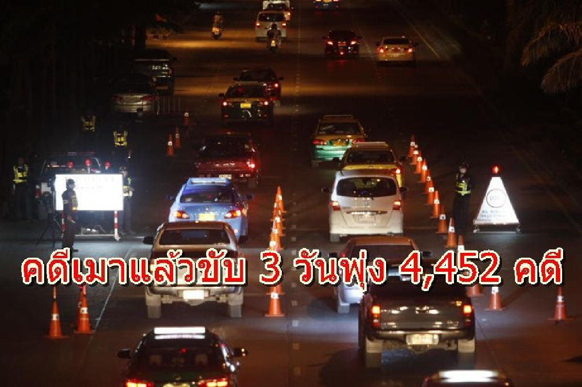 กรมคุมประพฤติ ชี้ เมาแล้วขับพุ่ง 3 วัน 4,452 คดี กรมคุมประพฤติ ชี้ เมาแล้วขับพุ่ง 3 วัน 4,452 คดี