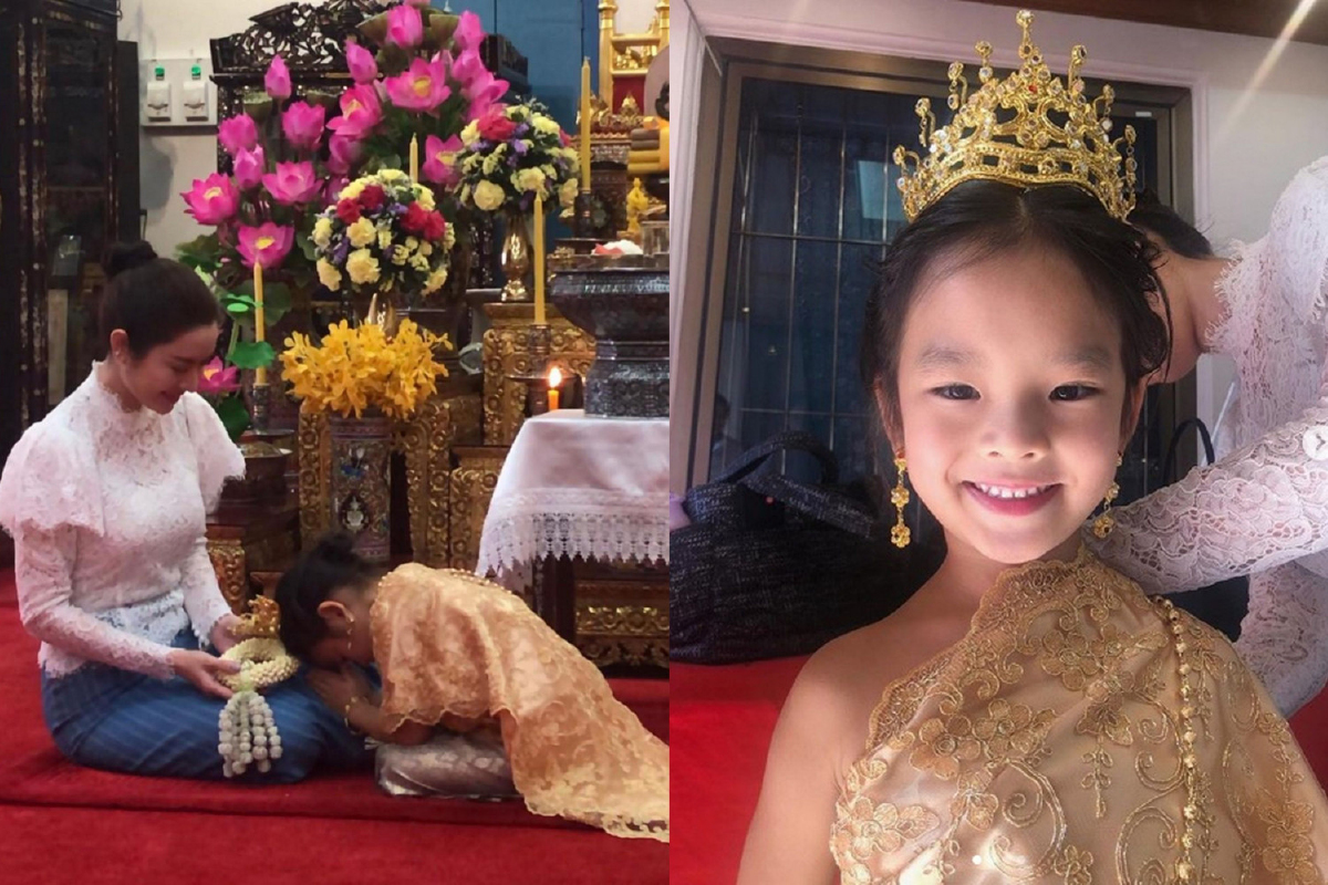 น้องปีใหม่ กับเหตุผลที่เลือกใส่ชุดไทยสีทองในวันเกิด พร้อมภาพน่ารักก้มกราบตัก แม่แอฟ น้องปีใหม่ กับเหตุผลที่เลือกใส่ชุดไทยสีทองในวันเกิด พร้อมภาพน่ารักก้มกราบตัก แม่แอฟ