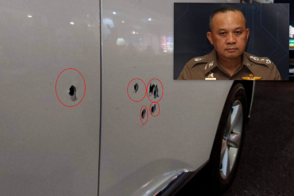 เปิดผลตรวจรถบิ๊กโจ๊ก ถูกยิง 8 นัด วิถีกระสุนเฉียงลง ระยะประชิด เปิดผลตรวจรถบิ๊กโจ๊ก ถูกยิง 8 นัด วิถีกระสุนเฉียงลง ระยะประชิด