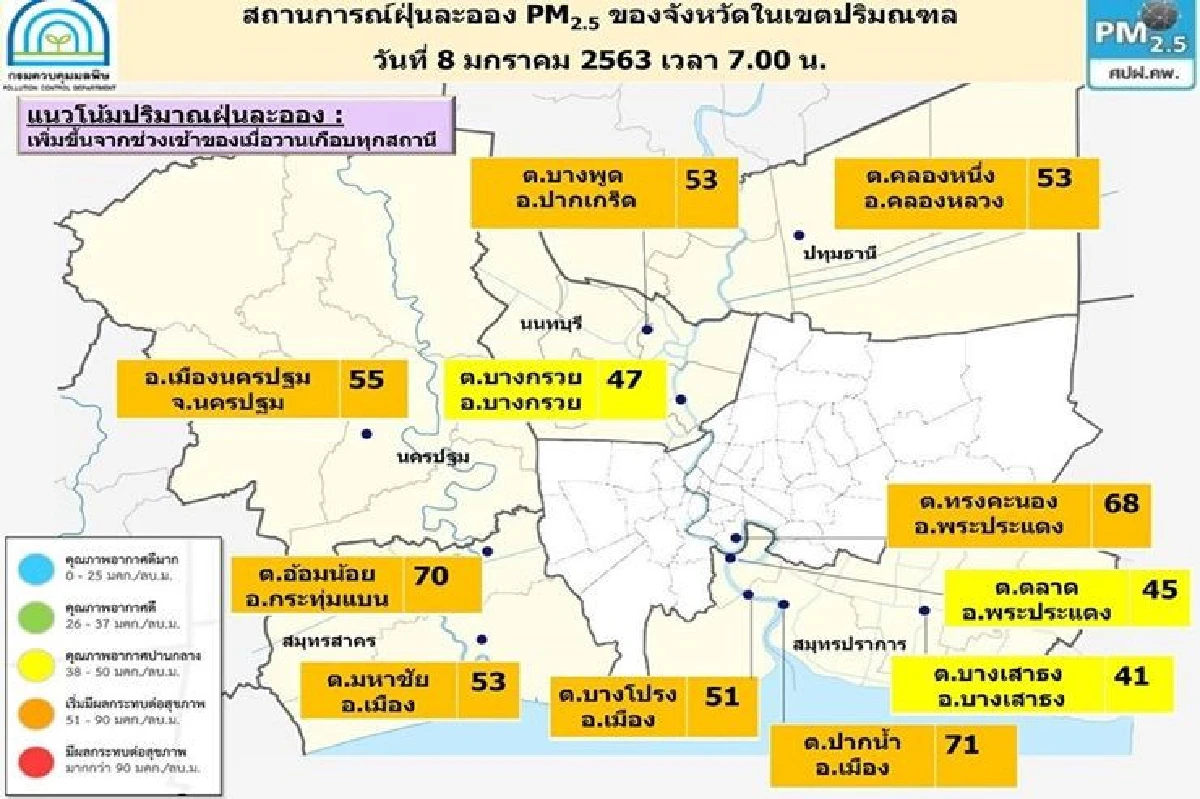 ฝุ่นพิษ กทม.พุ่ง 38 พื้นที่ เกินมาตรฐาน