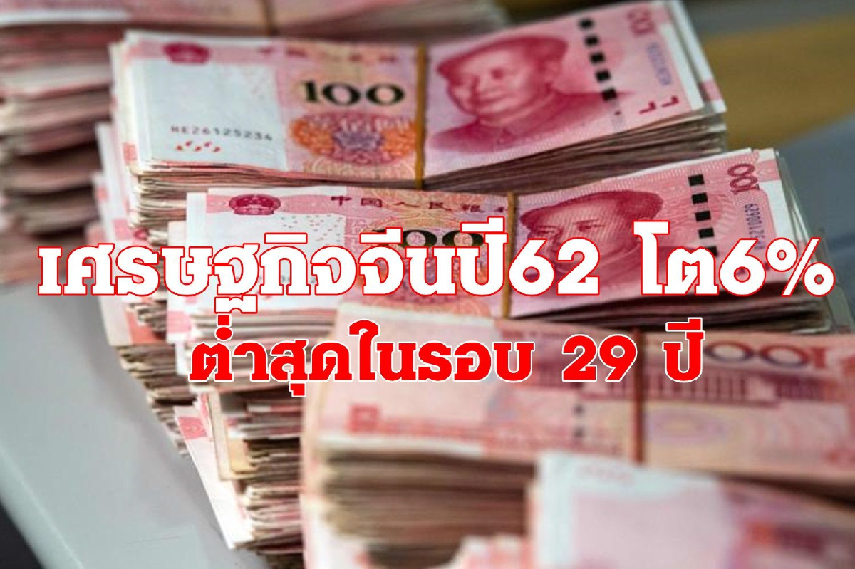 เศรษฐกิจจีนปี 2562 เติบโตต่ำสุดในรอบ 29 ปี เศรษฐกิจจีนปี 2562 เติบโตต่ำสุดในรอบ 29 ปี