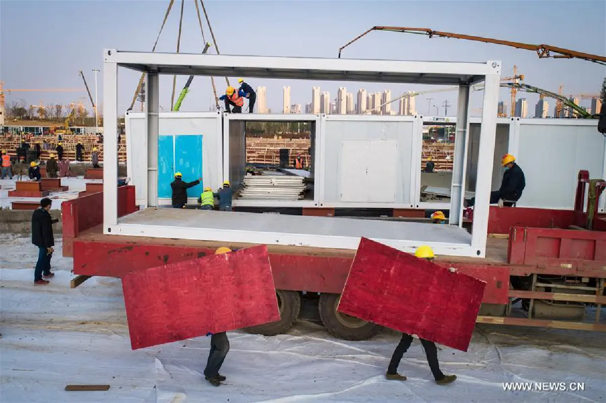 รพ.รักษาโคโรนาไวรัสในอู่ฮั่น คืบหน้าเป็นรูปเป็นร่างอย่างชัดเจน