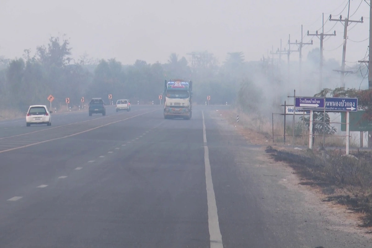 บุรีรัมย์ค่าฝุ่นPM2.5เกินมาตรฐาน 8อำเภอ เริ่มกระทบสุขภาพประชาชน